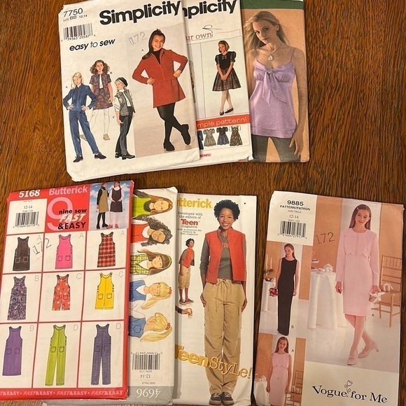 Other - Vintage Sewing Patterns Bundle (7) Preteen/Teen various sizes  not used